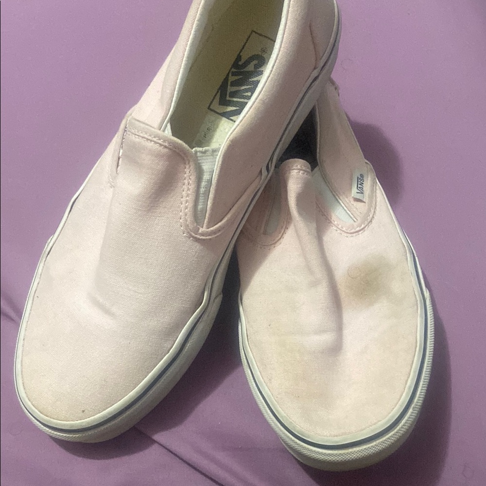 Vans Light Pink Canvas Slip-Ons